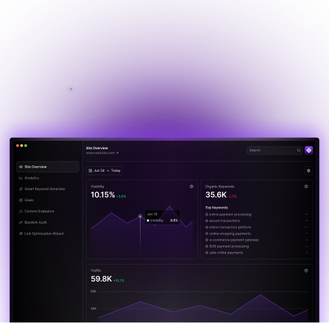 AI SEO product interface preview