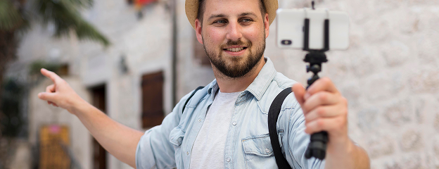 Local travel influencer outdoors